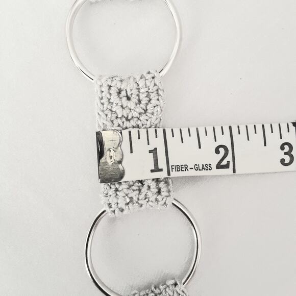 Handcrafted Silver Tone Gray Statement Chain Link Belt With Beaded Tassels - Picture 13 of 13